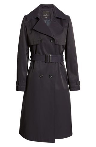 Sam Edelman + Water Repellent Double Face Cotton Blend Trench Coat