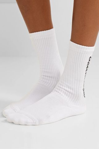 Balenciaga + Ribbed Intarsia Cotton-Blend Socks