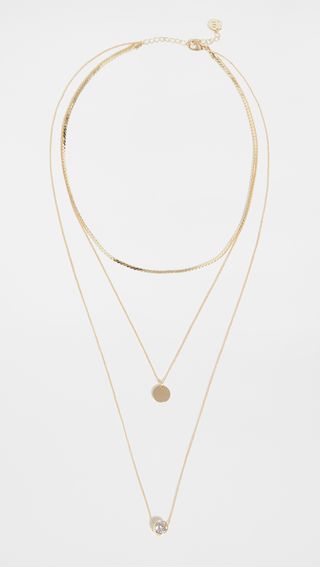 Jules Smith + Layered Crystal Charm Necklace