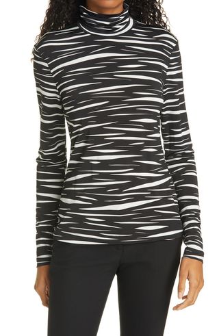 Stine Goya + Anne Zebra Stripe Turtleneck Top