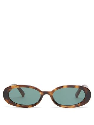 Le Specs + Outta Love Oval Tortoiseshell Sunglasses