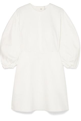 Tibi + Button-Embellished Stretch-Jersey Mini Dress