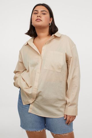 H&M + Wide-Cut Cotton Shirt