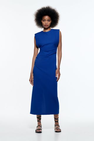 Zara + Draped Midi Dress