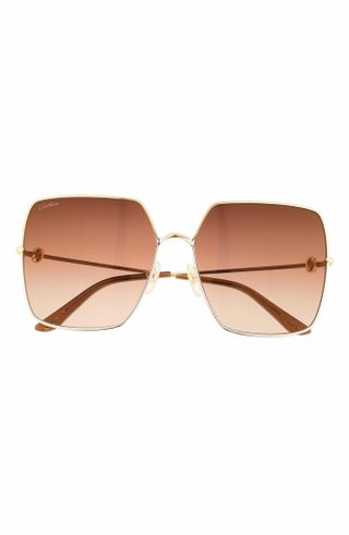 Cartier + 63mm Gradient Oversize Geometric Sunglasses