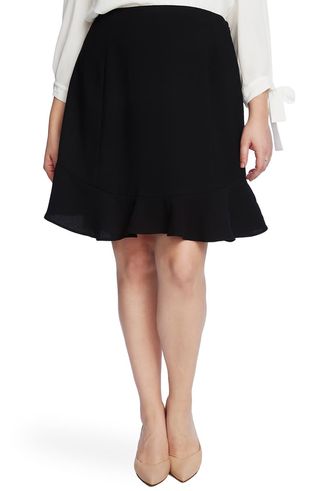 Cece + Flutter Hem Moss Crepe Skirt