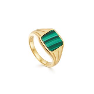 Missoma + Lucy Williams Malachite Square Gold Signet Ring