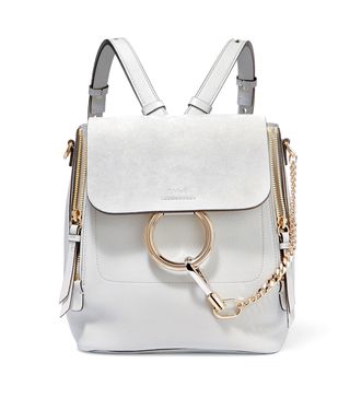 Chloé + Faye Small Textured-Leather and Suede Backpack