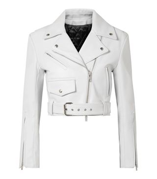 Calvin Klein 205 W39 NYC + Cropped Leather Biker Jacket