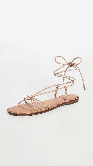 Madewell + Braided Lace Up Flat Sandals