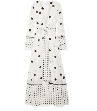 We Are Leone + Polka-Dot Silk Crepe de Chine Robe