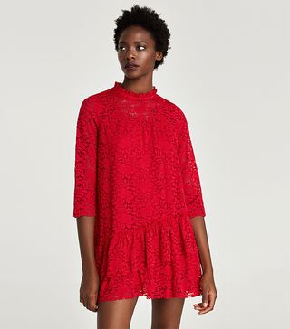Zara + Dress With Lace and Frill