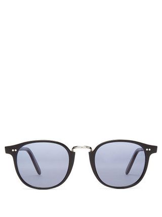 Cutler and Gross + Round Frame Acetate Sunglasses