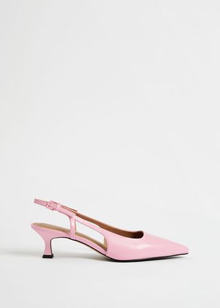 & Other Stories + Pointed Slingback Kitten Heel Mules