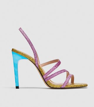 Zara + Shiny Multi-Strap Sandals