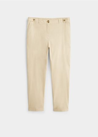 Violeta + Straight Linen-Blend Pants