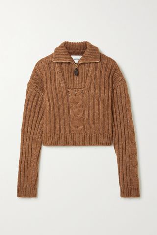 Nanushka + Eria Cropped Cable-Knit Sweater