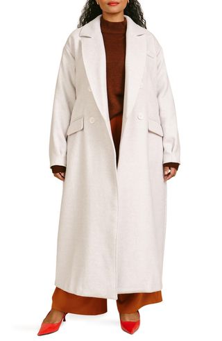 11 Honoré + Sienna Double Breasted Long Coat
