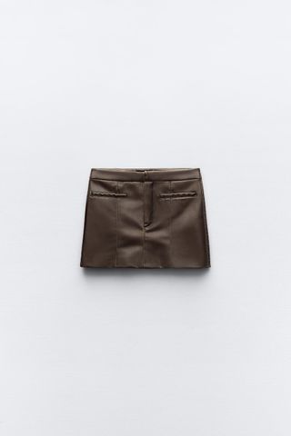 Zara + Faux Leather Pocket Skirt