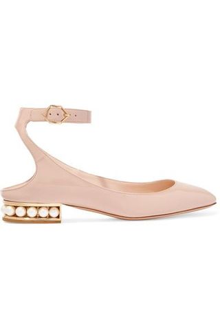 Nicholas Kirkwood + Lola Embellished Patent-Leather Ballet Flats