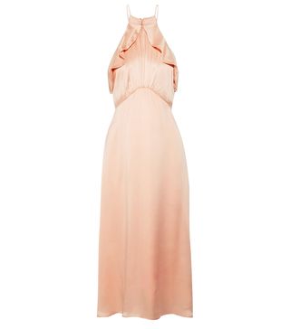 Zimmermann + Ruffle-Trimmed Washed-Silk Midi Dress