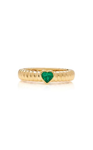 Anita Ko + Thin Zoe 18k Yellow Gold Emerald Ring
