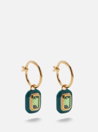 Missoma + Enamel 
18kt Recycled Gold-Vermeil Hoop Earrings