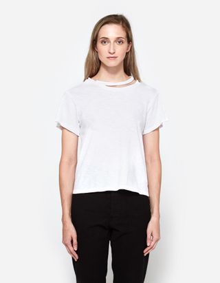 LNA + Double Neck Band Tee in White