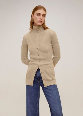 Mango + Combined Knitted Cardigan
