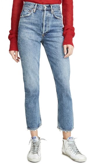 Agolde + Riley High Rise Straight Crop Jeans