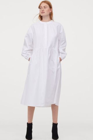 H&M + Long-Sleeved Cotton Dress