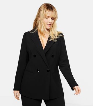 Violeta by Mango + Double-Breasted Structured Blazer