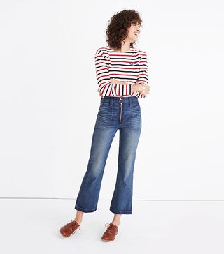 Madewell + Rivet & Thread Extra-High Kick Out Jeans: Exposed Zip Edition