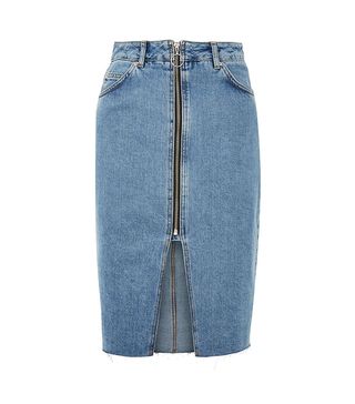 Topshop + Zip Denim Skirt