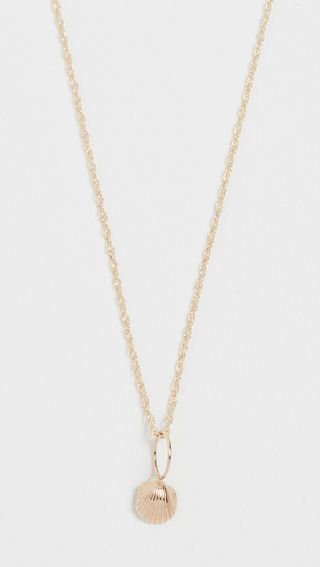 Blanca Monros Gomez + 14K Gold Tiny Seashell Charm Necklace