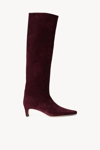 Staud + Wally Boot in Plum Suede