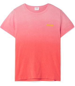 Re/Done + Printed Dégradé Cotton-Jersey T-Shirt