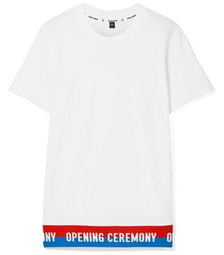 Opening Ceremony + Ribbed Knit-Trimmed Cotton-Jersey T-Shirt