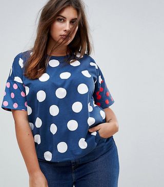 ASOS Curve + Polka Dot T-Shirt