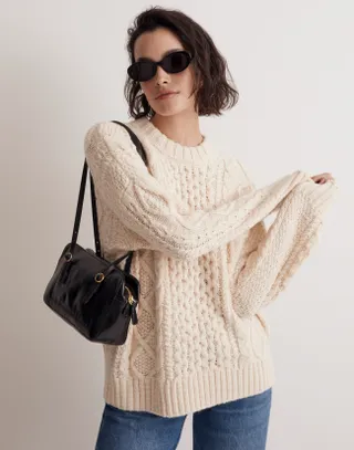 Madewell + Cable-Knit Oversized Sweater