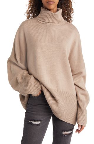 Topshop + Oversize Turtleneck Sweater