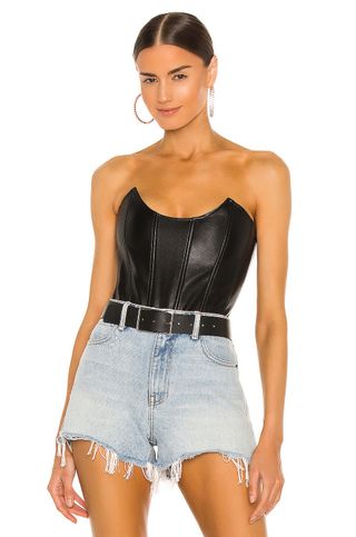 Miaou + Leia Corset in Black Leather