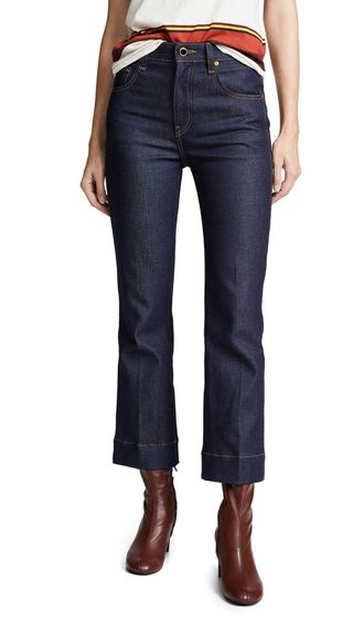 Khaite + Fiona Cropped Flare Jeans