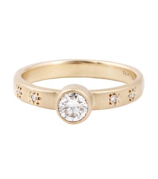 Stone and Strand + 14-karat gold diamond ring