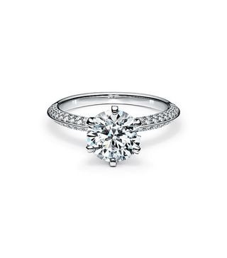 Tiffany & Co. + Pave Tiffany Setting Engagement Ring