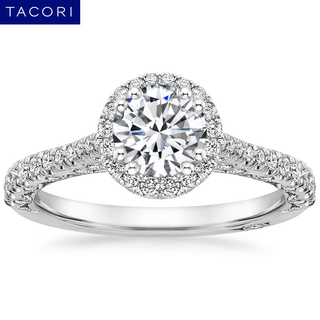 Tacori + 18k White Gold Tacori Petite Crescent Bloom Diamond Ring