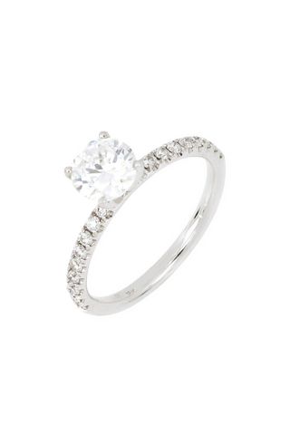 Bony Levy + Pavé Diamond Round Engagement Ring Setting