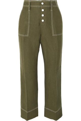 J.Crew + Foundry Cropped Linen Flared Pants