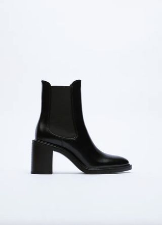 Zara + Wide Heeled Ankle Boots