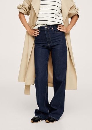 Mango + High-Waist Wideleg Jeans